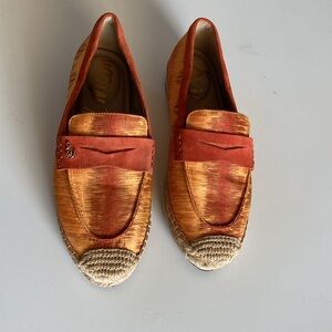 Sam Edelman Kai 2 Orange Loafer with Espadrille Detail